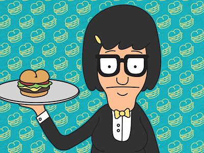 The Buttler (Tina Belcher, Bob's Burgers) bobs burgers butts color contest graphic design illustration pattern threadless tina blecher vote