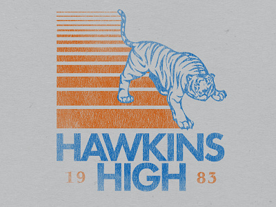 Hawkins High design hawkins high school nextflix stranger things texture the 80s tiger vintage