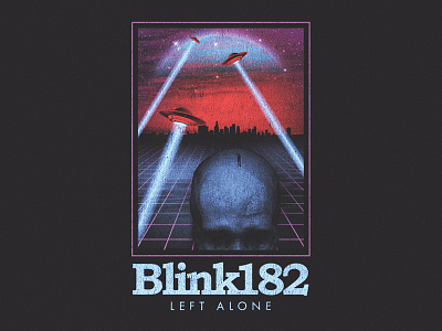 Blink 182 - Left Alone blink 182 city design grid los angeles music photoshop skull spaceship texture ufo