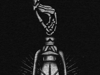 Kill Sin apparel black and white design illustration lantern rays skeleton switchblade tattoo texture