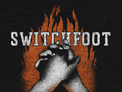 Let The Rest Burn apparel band design fire flames grit hands switchfoot texture
