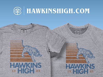 Hawkins High Revival! cotton bureau design hawkins high lines netflix retro stanger things t shirt tiger