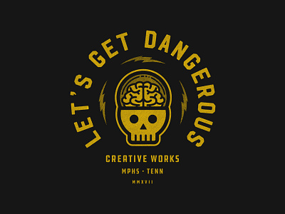 Let's Get Dangerous bolt charity creative works halftones lightning memphis skull tennessee texture typography