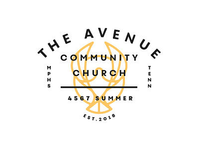 The Avenue Church #3 badge design dove layout lock up logo memphis typography
