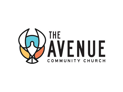 The Avenue Church #4 art branding church design dove icon line lock up logo memphis type