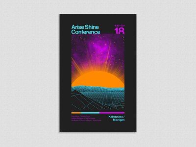 Arise Shine Poster church colorful conference grid lines poster printing screen typography