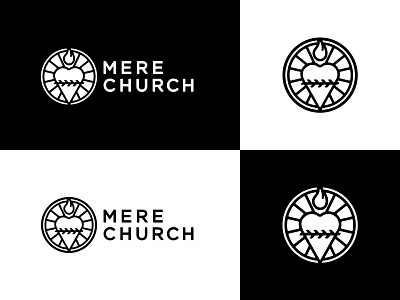 Mere Church Logo church church branding church design illustration line art logo sacred heart