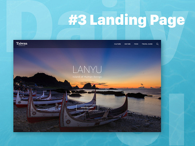 Daily UI #3: Landing Page dailyui figma landing page tourism