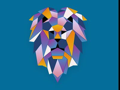 Lion Design Using Geometric Shapes design illustration illustrator logo ui vector