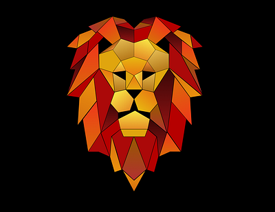 Lion Design Using Geometric Shapes! art design illustration illustrator logo ui ux vector