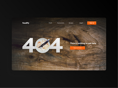 Daily UI #008 - 404 Page 008 404 404 error 404 error page 404 page challenge daily dailyui dailyuichallenge design figma food landing page pages ui uiux ux web