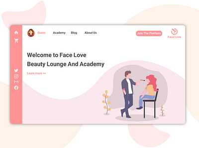 Face Love Academy face landing page design landingpage makeup