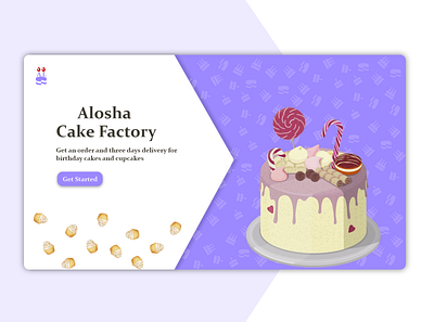 Alosha Cake Factory baking cake landingpage orders