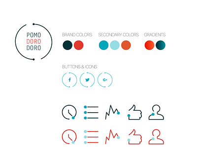 Pomopomodoro- branding and icons branding design design system icon illustration logo typography ui vector visual identity visual design