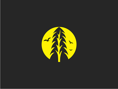 spruce tree bird bough branches camping fire forest full moon holiday logo nature pine plant season silhouette simple spruce tree vector winter wood