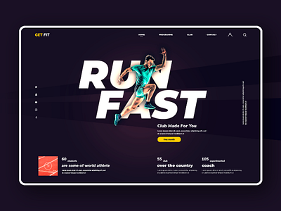 Sports club landing page