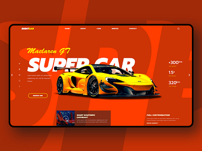 Super car landing page uxui webdesign landingpage