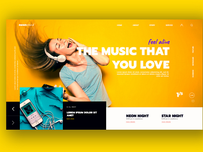 Neonsound landing page uxui landingpage webdesign