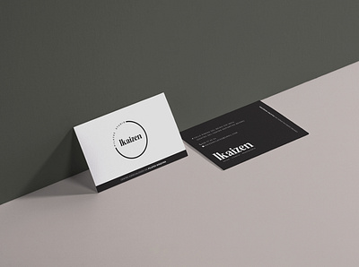 Ikaizen - Business card branding business card design identity mockup pilates sports branding