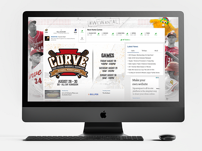Altoona Curve Website Background background design baseball sports branding sports design website design