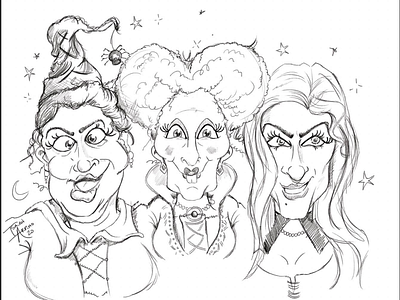 Drawing of the Sanderson sisters
