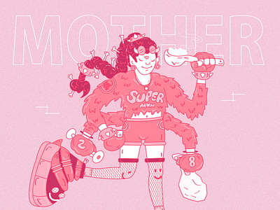 super mamá / super mom. animation artwork creative creativity design illustration minimal mom mother simple sketch vector