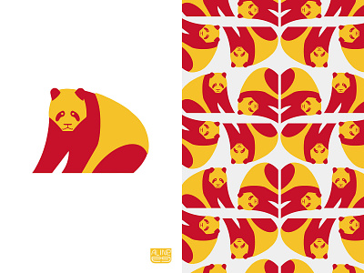 Giant panda - China symbol geometric logo minimal nature panda pattern wildlife
