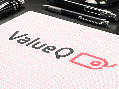 ValueQ logo design bag card e commerce logo paper q shopping tag