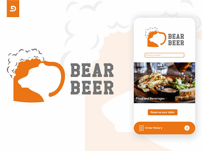 Bear Beer animal app bear beer cafe icon logo mobile uiux