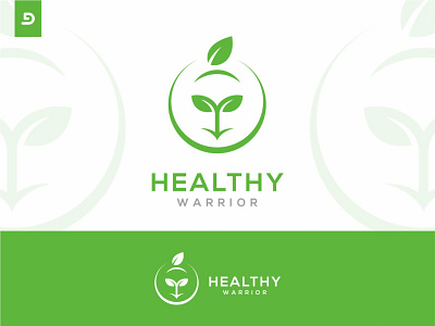 Healthy Warrior health healthcare healthy healthyfood icon leaves logo logodesign nature warrior