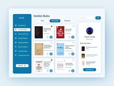 MyLib Books Catalogue (Personal Library Manager) dashboard design library ui ux website