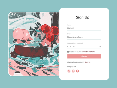 Sign Up 001 @daily ui login page sign in signup ui ui ux uiuxdesign ux web