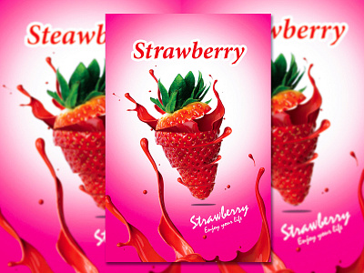 strawberry label design