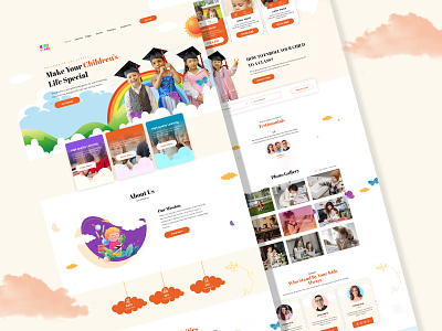Kids educations Home Page Design ui design for kids