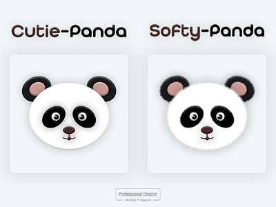 Cutie and Softy PANDA face Design creative design creativeideas designer graphics icons illustration panadadesign panda readyforwork softui