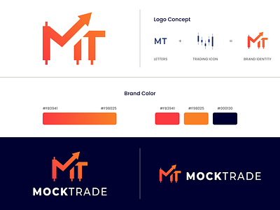 MockTrade Logo - Presentation consept creativelogo graphic design illustration logo mt logo orange trading company trading logo