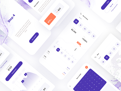 Finance app app app design chart design finance flat graphic light minimal mobile purple sketch typography ui uiux webdesign