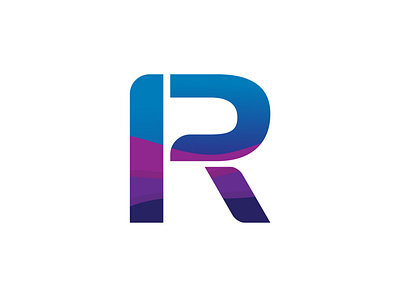 "R" Logo Design blue colorful illustration lettermark simple logo