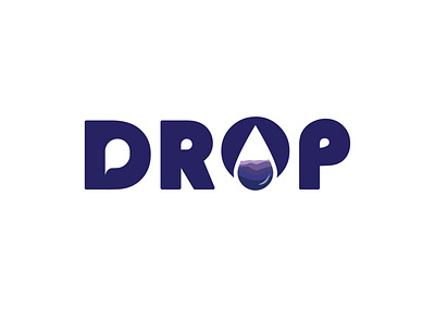 DROP Logo Design blue dark drop logo simple logo