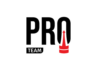 PRO TEAM Logo Design black logo logo design logotype red simple wordmark zenithdesign