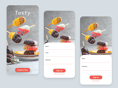 Icecream shop Sign Up Page Ui