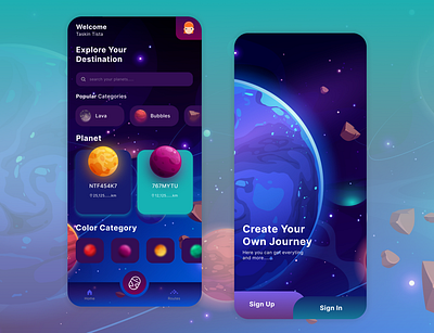 Explore Planets App Design 3d animation app branding design explore planets app graphic design illustration illustrator logo mobile app motion graphics planets planets app design ui ui design universe ux vector