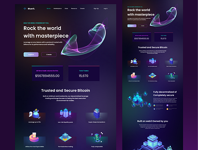 Crypto Landing Page 3d animation app branding crypto crypto landing page crypto website design graphic design illustration illustrator landing page logo motion graphics nft ui ux vector web design website