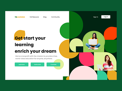 Learning - Landing Page 3d animation app branding design graphic design illustration illustrator logo motion graphics ui ux vector