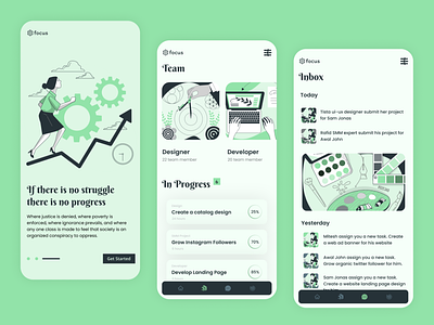 Collaboration for progress: mobile app interface