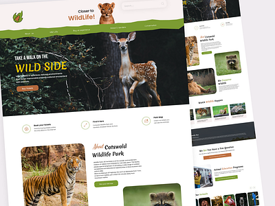 Cotswold Wildlife Park website UI