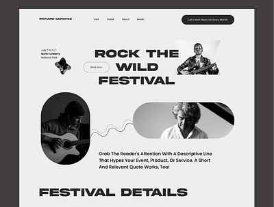 Festival website- Landing Page Design 3d animation app branding design festival website graphic design illustration logo motion graphics typography ui ux vector