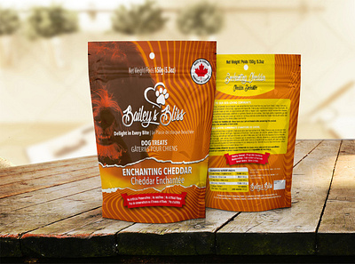 Enchanting Cheddar Dog Treats graphic design logo package design