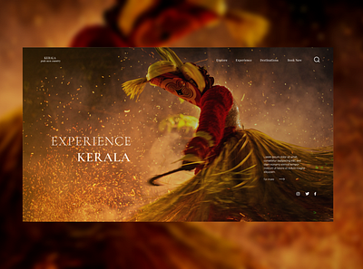 Kerala tourism Landing Page adobe photoshop adobe xd adobexd tourism tourisminindia travel agency travel app ui design user experience userinterface