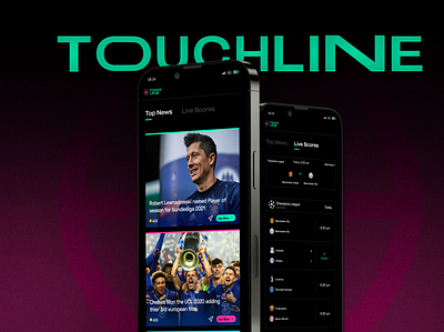 Touchline football community App adobe photoshop adobe xd app design branding design figma logo ui ui ux